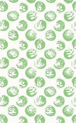 Store enrouleur occultant avec des plantes se reflétant sur des cercles verts