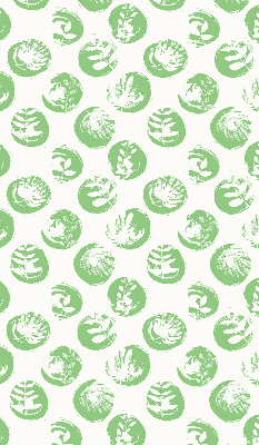 Store enrouleur occultant avec des plantes se reflétant sur des cercles verts
