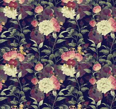 Store enrouleur occultant à motif de fleurs