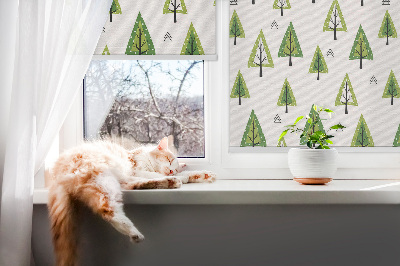 Store fenêtre intérieur en forme de forêt dessinée