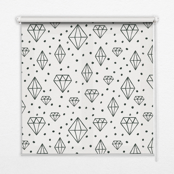 Store occultant fenêtre avec motif de diamants dessinés
