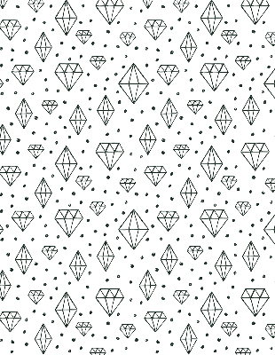 Store occultant fenêtre avec motif de diamants dessinés