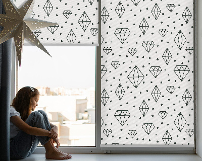 Store occultant fenêtre avec motif de diamants dessinés