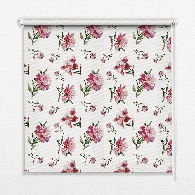 Store fenêtre intérieur fleur rose
