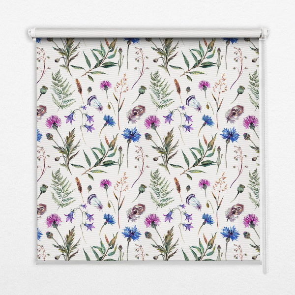 Store enrouleur occultant fleurs colorées