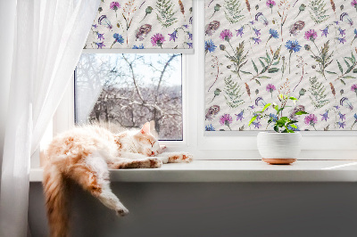 Store enrouleur occultant fleurs colorées