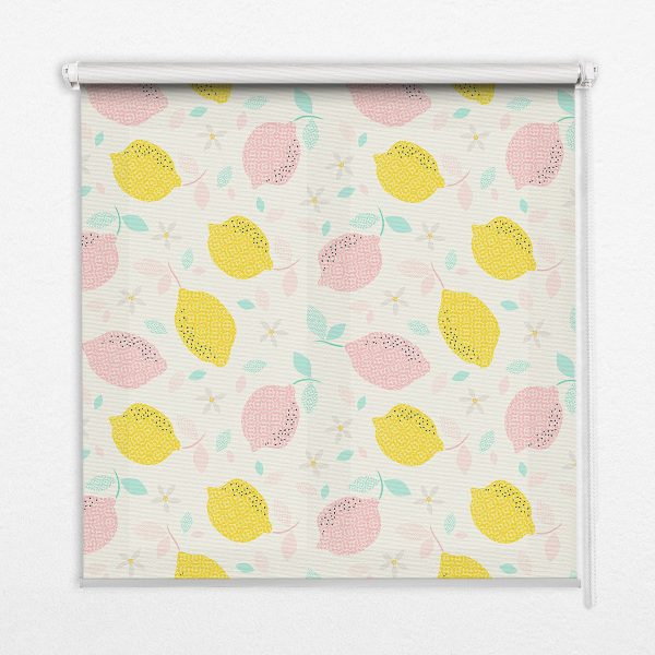 Store fenêtre intérieur avec citrons roses et jaunes