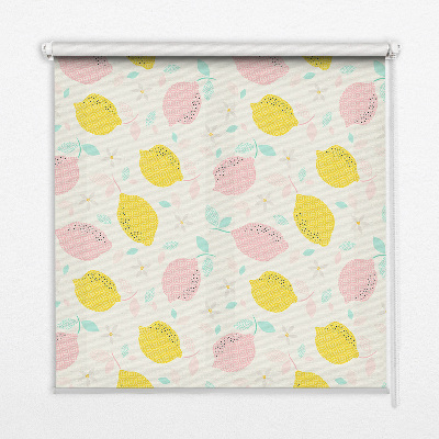 Store fenêtre intérieur avec citrons roses et jaunes
