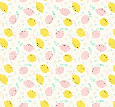 Store fenêtre intérieur avec citrons roses et jaunes