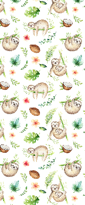 Store enrouleur occultant avec motif de paresseux et de plantes