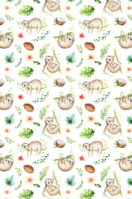 Store enrouleur occultant avec motif de paresseux et de plantes