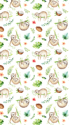 Store enrouleur occultant avec motif de paresseux et de plantes
