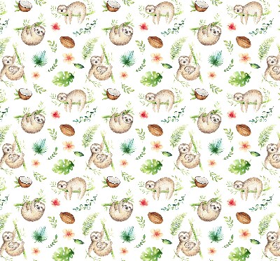 Store enrouleur occultant avec motif de paresseux et de plantes