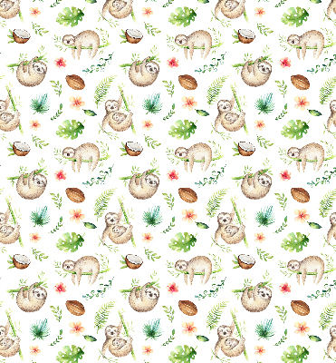 Store enrouleur occultant avec motif de paresseux et de plantes