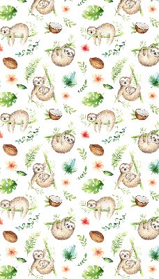 Store enrouleur occultant avec motif de paresseux et de plantes
