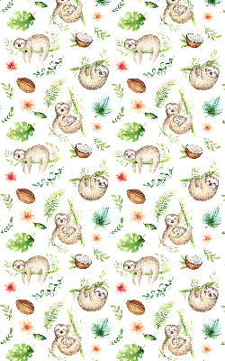 Store enrouleur occultant avec motif de paresseux et de plantes