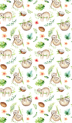 Store enrouleur occultant avec motif de paresseux et de plantes