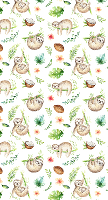 Store enrouleur occultant avec motif de paresseux et de plantes