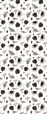 Store occultant fenetre avec flamants roses et feuilles