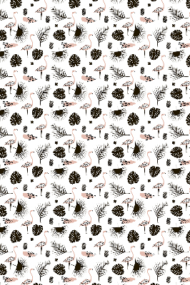 Store occultant fenetre avec flamants roses et feuilles