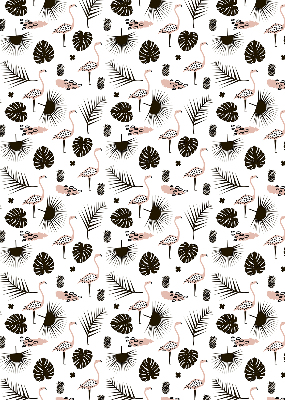 Store occultant fenetre avec flamants roses et feuilles