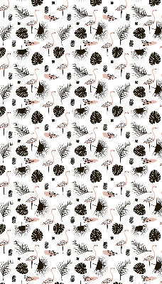 Store occultant fenetre avec flamants roses et feuilles