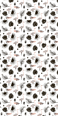 Store occultant fenetre avec flamants roses et feuilles