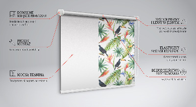 Store enrouleur occultant avec motif toucans sur les fleurs