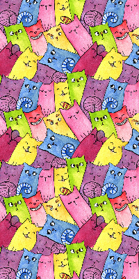 Store occultant fenêtre à chats colorés