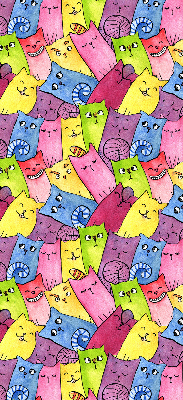 Store occultant fenêtre à chats colorés