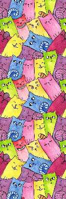 Store occultant fenêtre à chats colorés