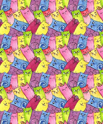 Store occultant fenêtre à chats colorés