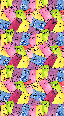 Store occultant fenêtre à chats colorés
