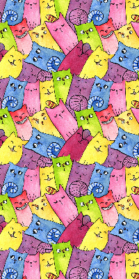 Store occultant fenêtre à chats colorés