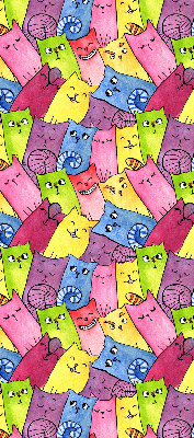 Store occultant fenêtre à chats colorés