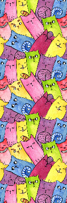 Store occultant fenêtre à chats colorés