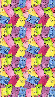 Store occultant fenêtre à chats colorés