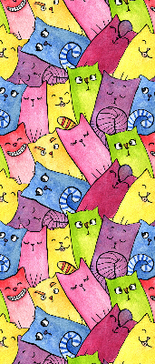 Store occultant fenêtre à chats colorés