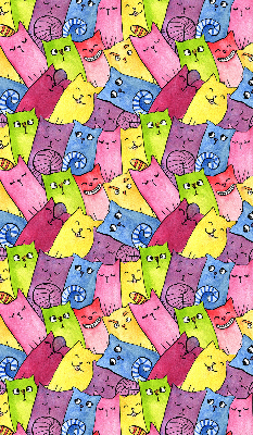 Store occultant fenêtre à chats colorés
