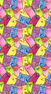 Store occultant fenêtre à chats colorés