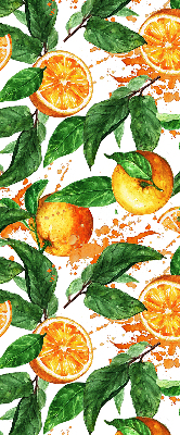 Store fenêtre intérieur avec motif oranges et feuilles