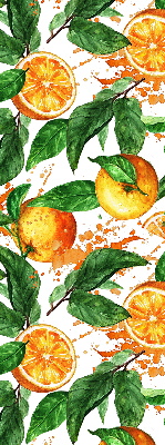 Store fenêtre intérieur avec motif oranges et feuilles