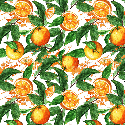 Store fenêtre intérieur avec motif oranges et feuilles