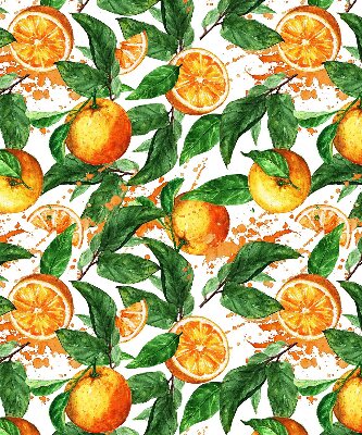 Store fenêtre intérieur avec motif oranges et feuilles