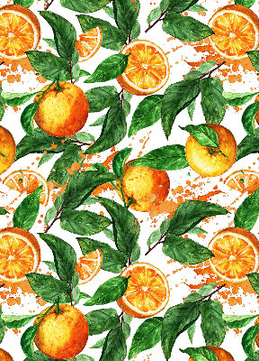 Store fenêtre intérieur avec motif oranges et feuilles