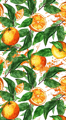 Store fenêtre intérieur avec motif oranges et feuilles