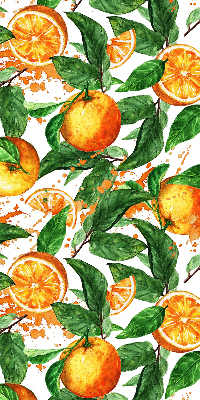 Store fenêtre intérieur avec motif oranges et feuilles