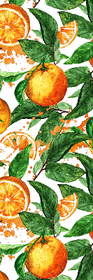 Store fenêtre intérieur avec motif oranges et feuilles