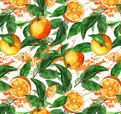 Store fenêtre intérieur avec motif oranges et feuilles