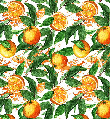 Store fenêtre intérieur avec motif oranges et feuilles